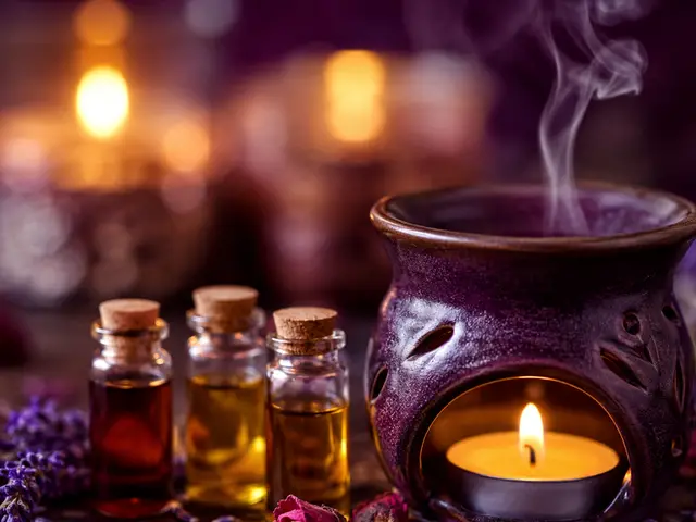 Buhurdanlık ve aromaterapi yağı şişeleri — Tarlabaşı, Masaj Salonun